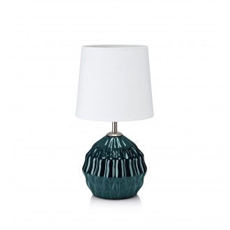 MARKSLOJD 106882 | Lora-MS Markslojd stolna svjetiljka 34,5cm sa prekidačem na kablu 1x E14 krom, tamno zelena, bijelo