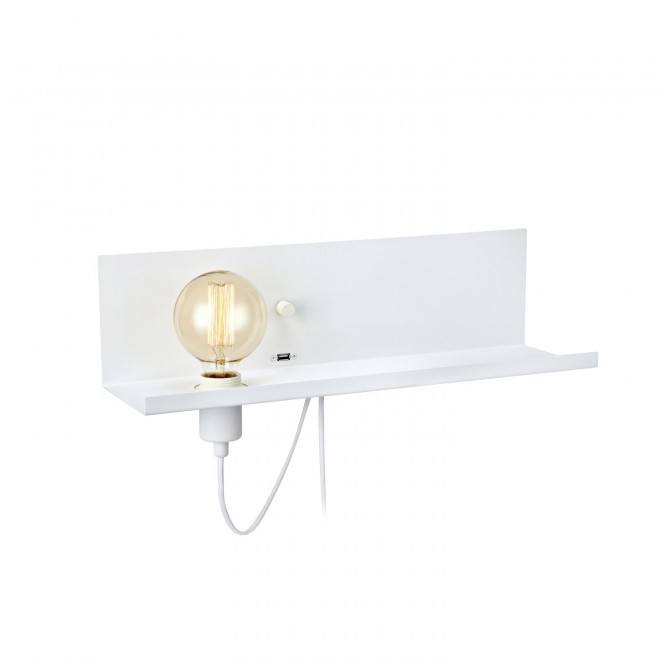 MARKSLOJD 106969 | Multi-MS Markslojd zidna svjetiljka sa tiristorskim prekidačem jačina svjetlosti se može podešavati, USB utikač 1x E27 bijelo