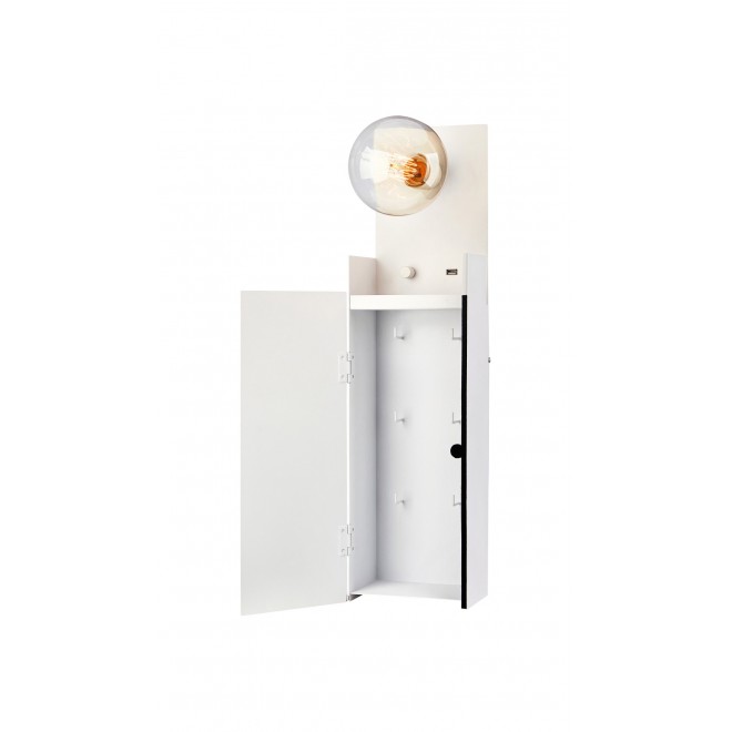 MARKSLOJD 107064 | Combo-MS Markslojd zidna svjetiljka sa tiristorskim prekidačem jačina svjetlosti se može podešavati, USB utikač, privjesak za ključ 1x E27 bijelo