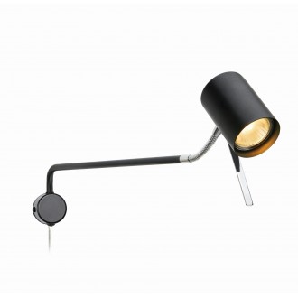 MARKSLOJD 107224 | Alice-MS Markslojd zidna svjetiljka sa prekidačem na kablu elementi koji se mogu okretati 1x GU10 crno, krom