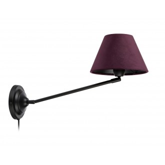 MARKSLOJD 107387 | Garda-MS Markslojd zidna svjetiljka sa prekidačem na kablu elementi koji se mogu okretati 1x E27 crno, ljubičasta