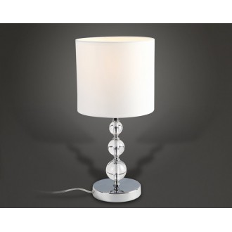 MAXLIGHT T0031 | EleganceM Maxlight stolna svjetiljka 45cm s prekidačem 1x E27 bijelo, krom, prozirno