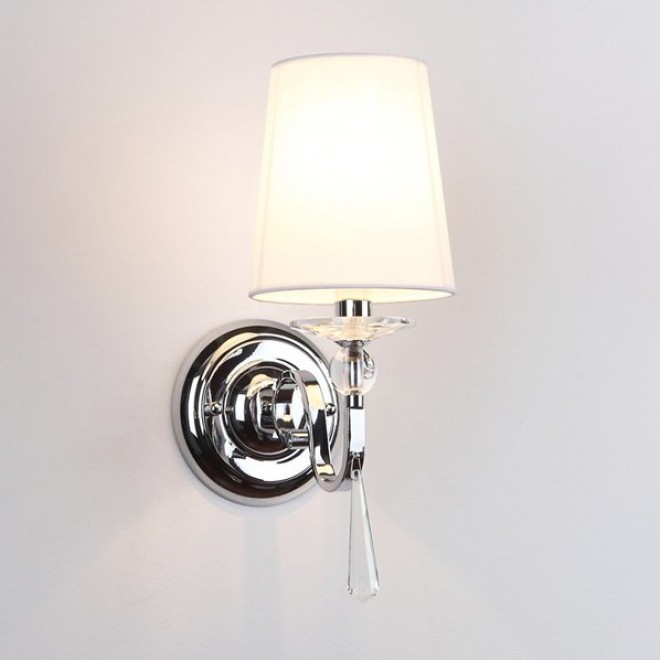 MAXLIGHT W0067 | CharlotteM Maxlight zidna svjetiljka 1x E14 krom, bijelo, prozirno