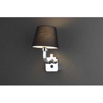 MAXLIGHT W0190 | DenverM Maxlight zidna svjetiljka s prekidačem 1x E27 krom, crno