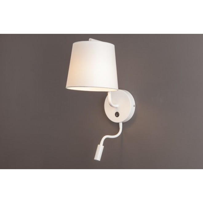 MAXLIGHT W0196 | Chicago Maxlight zidna svjetiljka s prekidačem fleksibilna 1x E27 + 1x LED bijelo