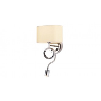 MAXLIGHT W0228 | Olimpic Maxlight zidna svjetiljka dva prekidača fleksibilna 1x E14 + 1x LED krom, bijelo