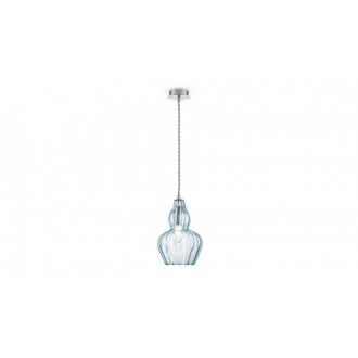 MAYTONI MOD238-PL-01-BL | Eustoma Maytoni visilice svjetiljka 1x E14 krom, prozirna, plavo