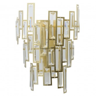 MW-LIGHT 121020402 | Monarch-MW Mw-Light zidna svjetiljka 2x E14 860lm zlatno, kristal
