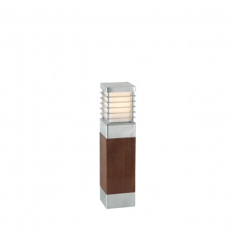 NORLYS 1400GA | Halmstad Norlys podna svjetiljka 49cm 1x E27 IP65 sivo, drvo
