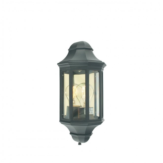 NORLYS 175B | Genova-NO Norlys zidna svjetiljka 1x E27 IP54 crno, prozirno