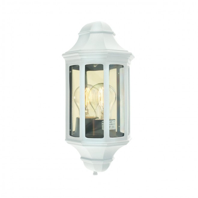 NORLYS 175W | Genova-NO Norlys zidna svjetiljka 1x E27 IP54 bijelo, prozirno