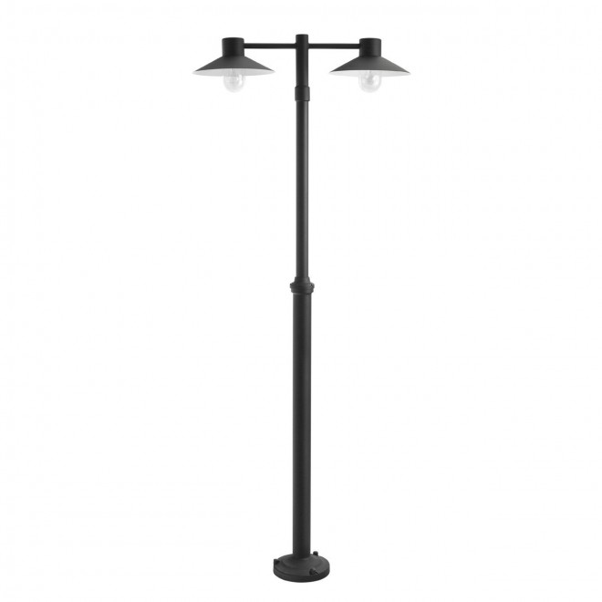 NORLYS 275B | Lund-NO Norlys podna svjetiljka 170cm s podešavanjem visine 2x E27 IP55 crno, prozirno