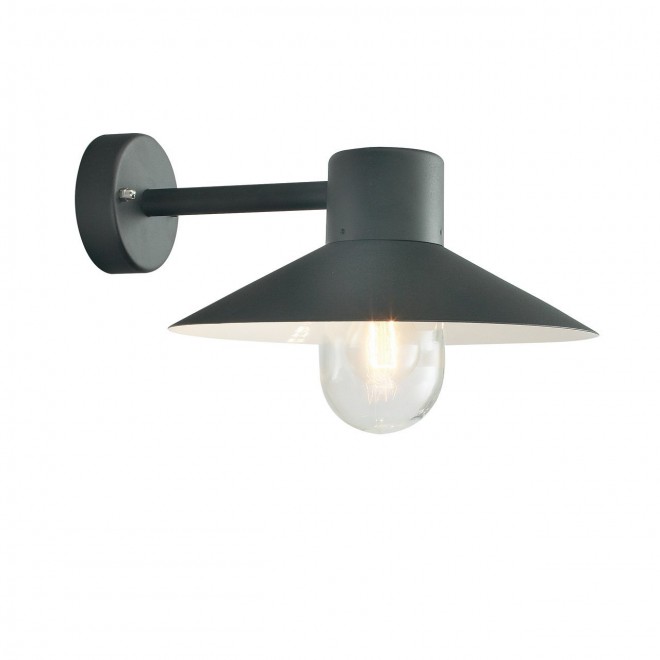 NORLYS 290B | Lund-NO Norlys zidna svjetiljka 1x E27 IP55 crno, prozirno