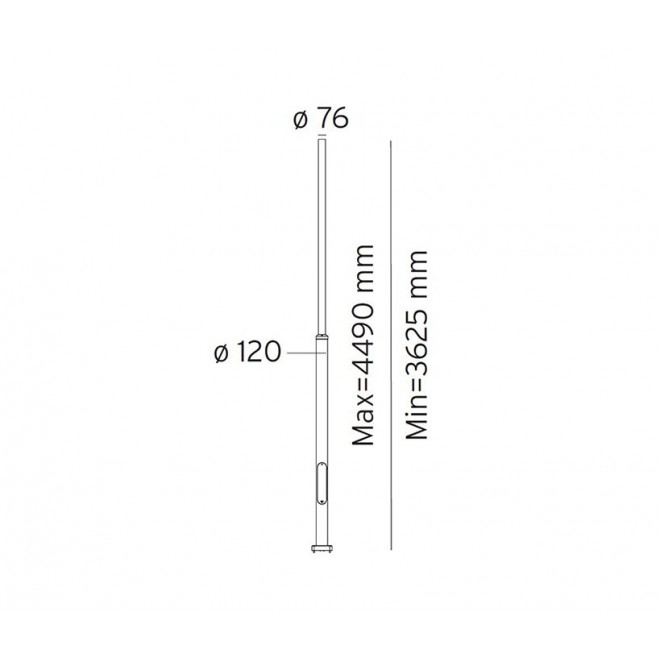 NORLYS 3007GR | Pillar-NO Norlys osovina rasvjete rezervni dijelovi s podešavanjem visine IP65 grafit