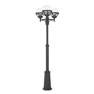 NORLYS 364B | Bologna Norlys podna svjetiljka 165cm s podešavanjem visine 3x E27 IP54 crno, prozirno