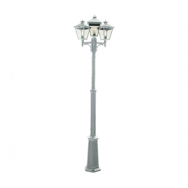 NORLYS 483W | London-NO Norlys podna svjetiljka 185cm s podešavanjem visine 3x E27 IP54 bijelo, prozirno