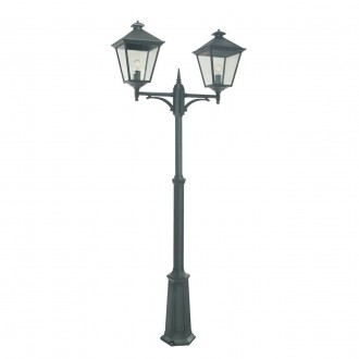 NORLYS 492B | London-NO Norlys podna svjetiljka 191cm s podešavanjem visine 2x E27 IP54 crno, prozirno