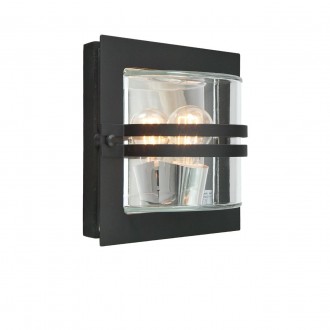 NORLYS 650B | Bern Norlys zidna svjetiljka 1x E27 IP54 crno, prozirno