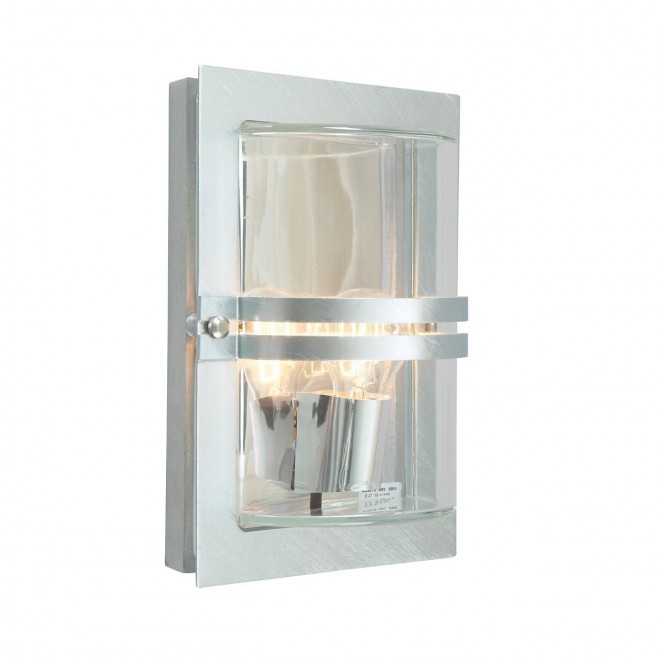 NORLYS 660GA | Basel Norlys zidna svjetiljka 1x E27 IP54 sivo, prozirno
