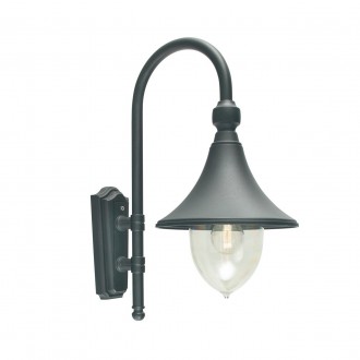 NORLYS 800B | Firenze Norlys zidna svjetiljka 1x E27 IP54 crno, prozirno