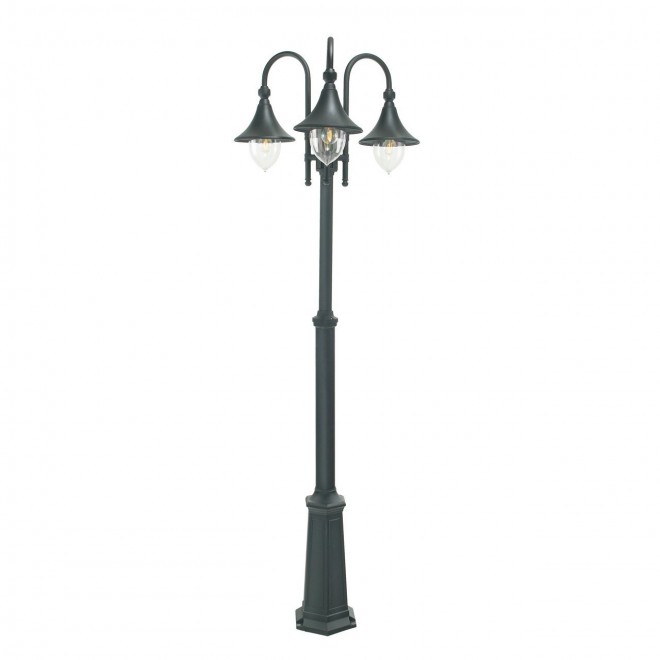 NORLYS 830B | Firenze Norlys podna svjetiljka 193cm s podešavanjem visine 3x E27 IP54 crno, prozirno