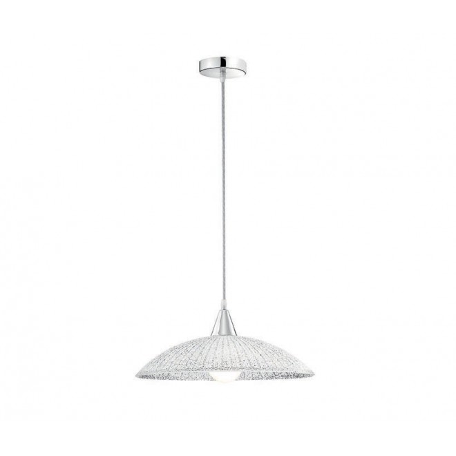 NOVA LUCE 7326501 | Shell Nova Luce visilice svjetiljka okrugli 1x E27 bijelo, krom, prozirno