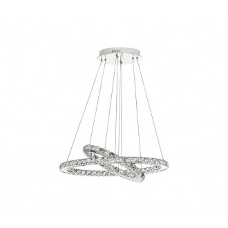 NOVA LUCE 7403001 | Celine Nova Luce visilice svjetiljka s mogućnošću skraćivanja kabla 1x LED 2400lm 3000K krom, kristal