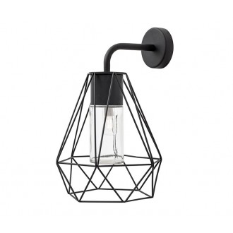 NOVA LUCE 870426 | Isidora Nova Luce zidna svjetiljka 1x E27 IP54 crno, prozirno