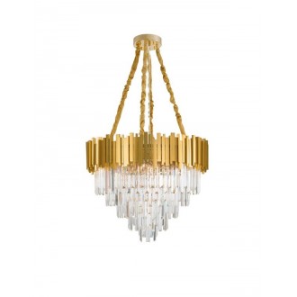NOVA LUCE 9050110 | Grane Nova Luce luster svjetiljka s mogućnošću skraćivanja kabla 12x E14 zlatno, prozirno