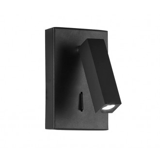 NOVA LUCE 9081352 | Dona-NL Nova Luce zidna svjetiljka s prekidačem elementi koji se mogu okretati 1x LED 180lm 3000K crno mat