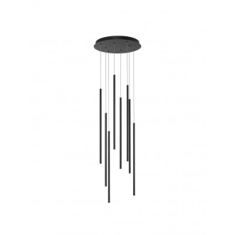 NOVA LUCE 9081802 | Elettra Nova Luce visilice svjetiljka - TRIAC jačina svjetlosti se može podešavati, s mogućnošću skraćivanja kabla 1x LED 1760lm 3000K crno mat