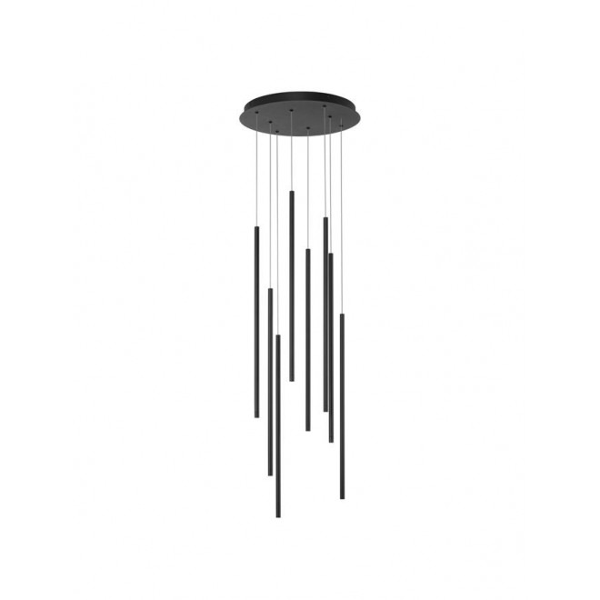 NOVA LUCE 9081802 | Elettra Nova Luce visilice svjetiljka - TRIAC jačina svjetlosti se može podešavati, s mogućnošću skraćivanja kabla 1x LED 1760lm 3000K crno mat