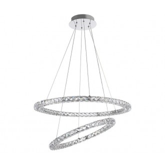 NOVA LUCE 9172518 | Quentin-NL Nova Luce visilice svjetiljka s mogućnošću skraćivanja kabla 1x LED 3600lm 3000K krom, kristal