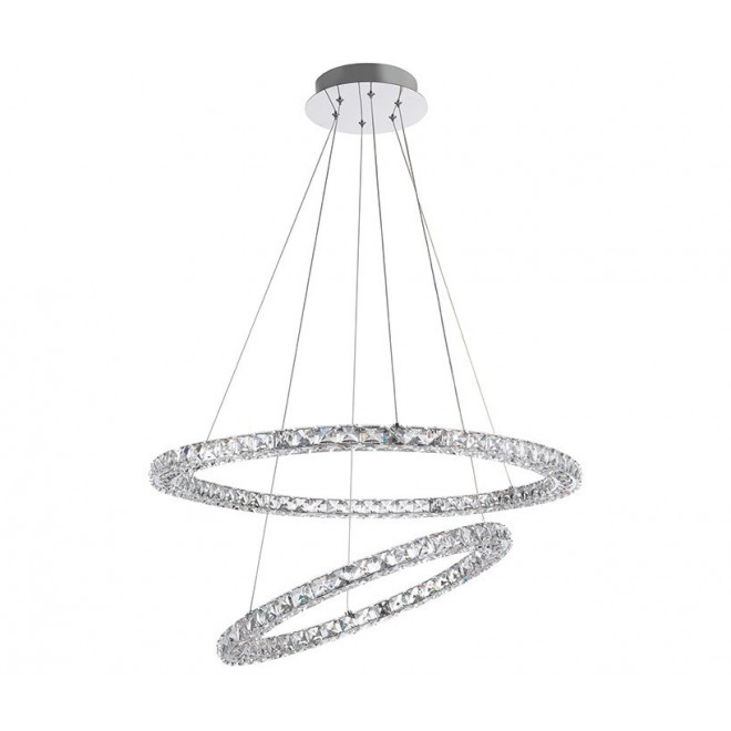 NOVA LUCE 9172518 | Quentin-NL Nova Luce visilice svjetiljka s mogućnošću skraćivanja kabla 1x LED 3600lm 3000K krom, kristal