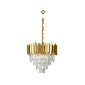 NOVA LUCE 9181200 | Grane Nova Luce luster svjetiljka s mogućnošću skraćivanja kabla 8x E14 zlatno, kristal