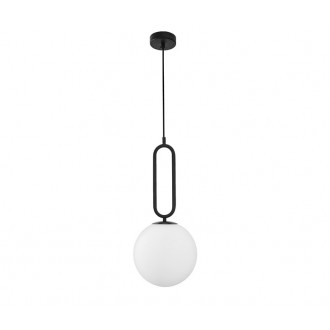 NOVA LUCE 9191252 | Grus Nova Luce visilice svjetiljka s mogućnošću skraćivanja kabla 1x E27 crno mat, opal