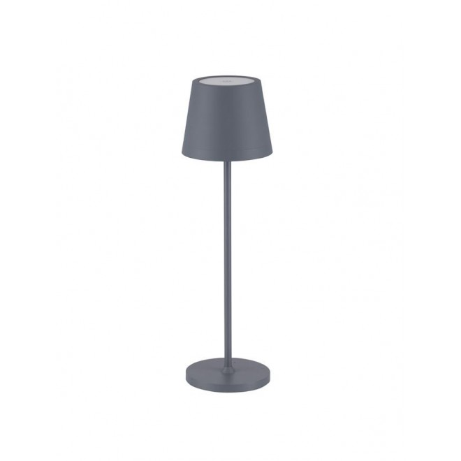 NOVA LUCE 9223404 | Seina Nova Luce nosiva, stolna svjetiljka sa dodirnim prekidačem jačina svjetlosti se može podešavati, baterijska/akumulatorska, USB utikač 1x LED 192lm 2700K IP54 sivo
