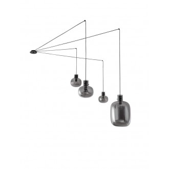 NOVA LUCE 9236540 | Cinzia-NL Nova Luce visilice svjetiljka s mogućnošću skraćivanja kabla 4x E27 crno, dim