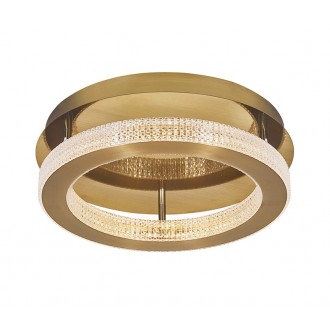 NOVA LUCE 9285420 | Fiore-NL Nova Luce stropne svjetiljke svjetiljka - TRIAC okrugli jačina svjetlosti se može podešavati 1x LED 2139lm 3000K antik zlato, kristal