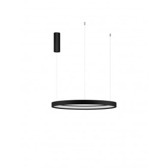 NOVA LUCE 9345616 | Perrine Nova Luce visilice svjetiljka - TRIAC okrugli jačina svjetlosti se može podešavati, s mogućnošću skraćivanja kabla 1x LED 1512lm 3000K crno mat, opal