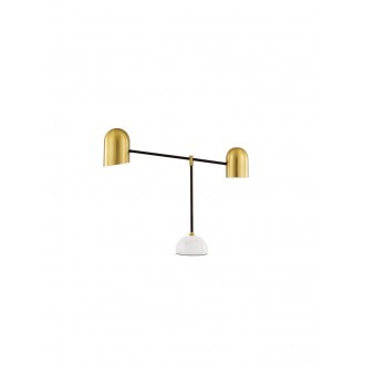 NOVA LUCE 9501231 | Nela Nova Luce stolna svjetiljka 55cm sa prekidačem na kablu elementi koji se mogu okretati 2x E27 bijeli mramor, zlatno, crno