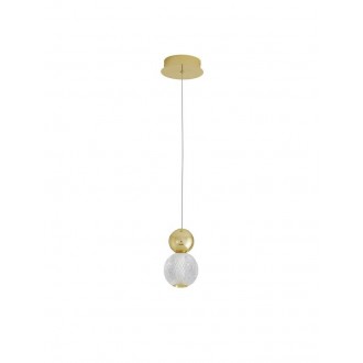 NOVA LUCE 9511020 | Brille-NL Nova Luce visilice svjetiljka 1x LED 345lm 3200K zlatno, prozirno, kristal