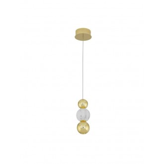 NOVA LUCE 9511030 | Brille-NL Nova Luce visilice svjetiljka 1x LED 322lm 3200K zlatno, prozirno, kristal