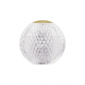 NOVA LUCE 9522020 | Brillante-NL Nova Luce stolna svjetiljka kuglasta 9cm s prekidačem 1x LED 78lm 3200K zlatno, prozirno, kristal