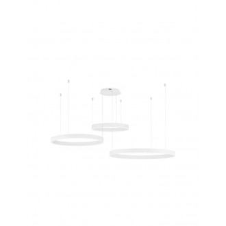NOVA LUCE 9530216 | Motif Nova Luce visilice svjetiljka jačina svjetlosti se može podešavati, sa podešavanjem temperature boje, može se upravljati daljinskim upravljačem, s mogućnošću skraćivanja kabla 1x LED 7840lm 2700 <-> 6000K bijelo mat, opal
