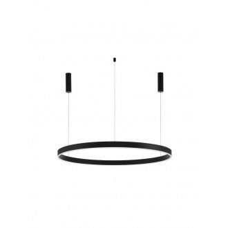 NOVA LUCE 9530219 | Motif Nova Luce visilice svjetiljka okrugli jačina svjetlosti se može podešavati, sa podešavanjem temperature boje, može se upravljati daljinskim upravljačem, s mogućnošću skraćivanja kabla 1x LED 5250lm 2700 <-> 6000K crno mat, 