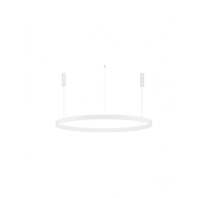NOVA LUCE 9530221 | Motif Nova Luce visilice svjetiljka okrugli jačina svjetlosti se može podešavati, sa podešavanjem temperature boje, može se upravljati daljinskim upravljačem, s mogućnošću skraćivanja kabla 1x LED 6000lm 2700 <-> 6000K bijelo mat