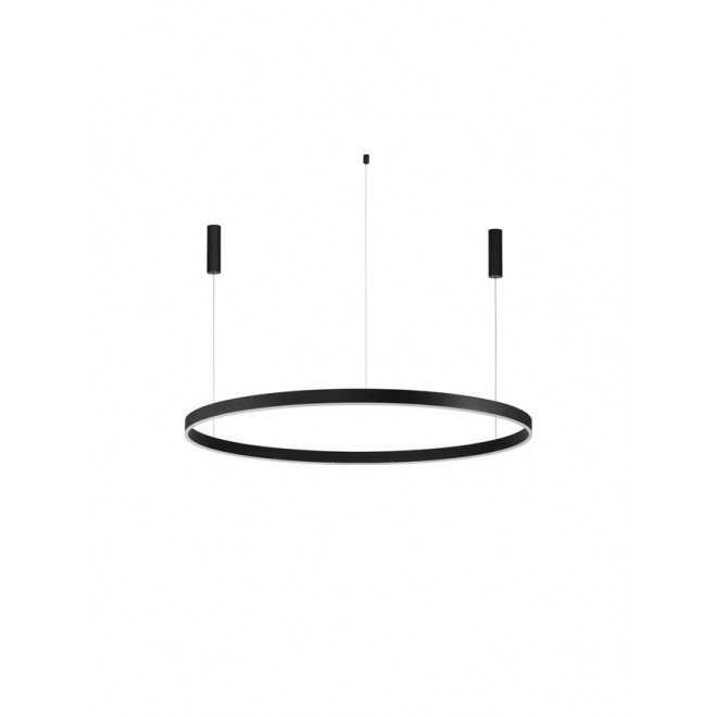 NOVA LUCE 9530222 | Motif Nova Luce visilice svjetiljka okrugli jačina svjetlosti se može podešavati, sa podešavanjem temperature boje, može se upravljati daljinskim upravljačem, s mogućnošću skraćivanja kabla 1x LED 6000lm 2700 <-> 6000K crno mat, 