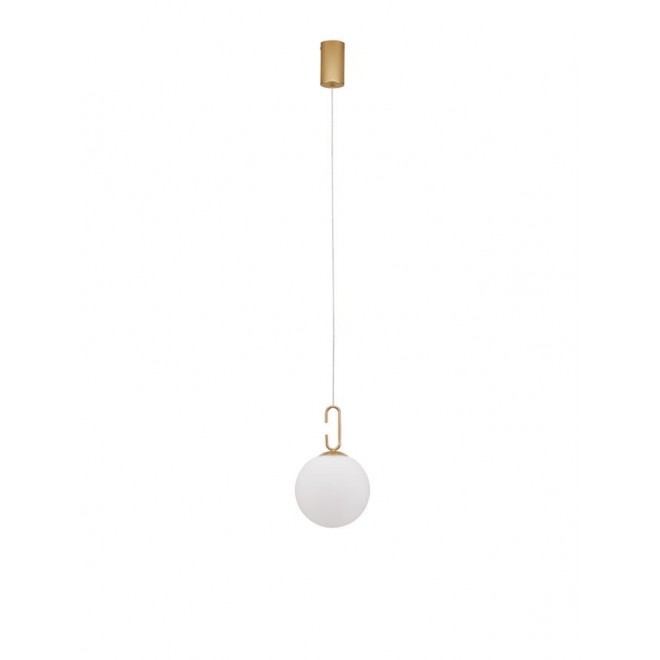 NOVA LUCE 9695224 | Hook-NL Nova Luce visilice svjetiljka s mogućnošću skraćivanja kabla 1x LED 1066lm 3000K zlato mat, opal