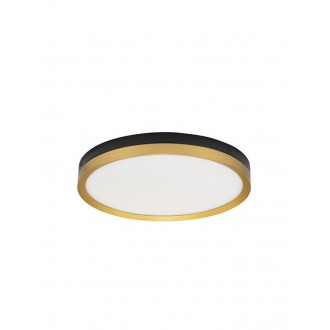 NOVA LUCE 9695236 | Cantria Nova Luce stropne svjetiljke svjetiljka okrugli 1x LED 1916lm 3000K crno, mesing, opal